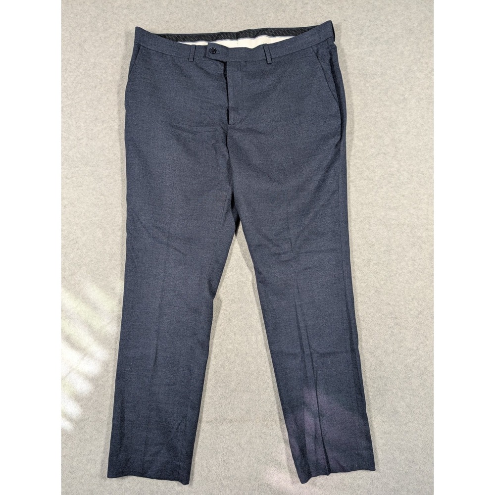 Saville Row Men Pants 38x32 Hoxton Blue‎ Straight Fit Dress Pants